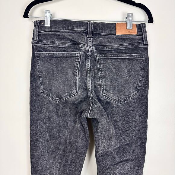 Madewell Mid-rise The Perfect Vintage Jean in Lunar wash Distressed Black Sz 26 - Picture 10 of 15